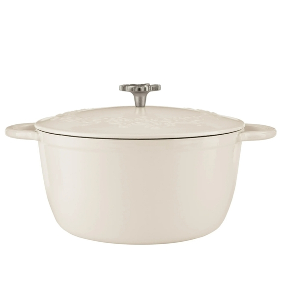 ❤️ New Pioneer Woman Linen 5 Quart Enamel on Cast Iron Dutch Oven with Lid - Picture 6 of 8